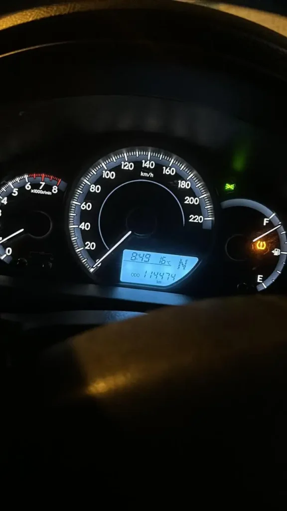 Close up of car odometer reading used for mileage check